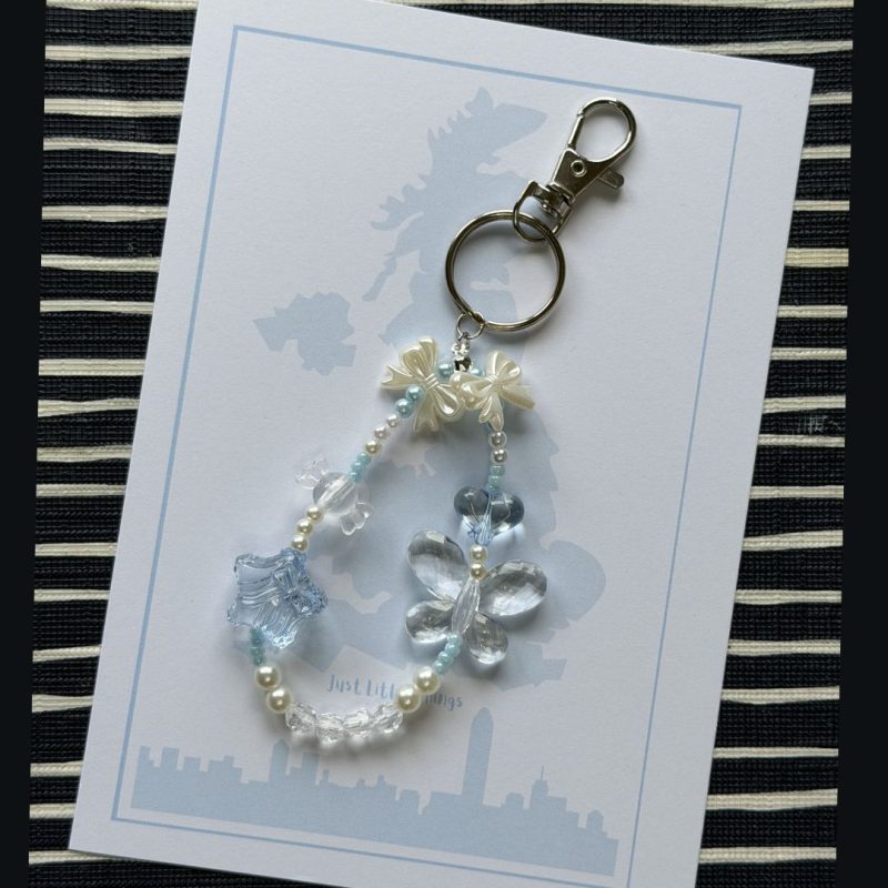 Beaded Phone Charm Keychain | Y2K Pastel Strap Bracelet