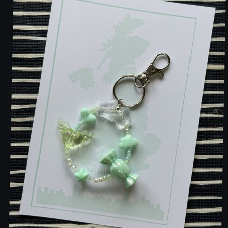Beaded Phone Charm Keychain | Y2K Pastel Strap Bracelet