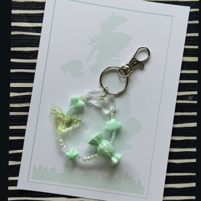 Beaded Phone Charm Keychain | Y2K Pastel Strap Bracelet