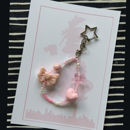 Beaded Phone Charm Keychain | Y2K Pastel Strap Bracelet