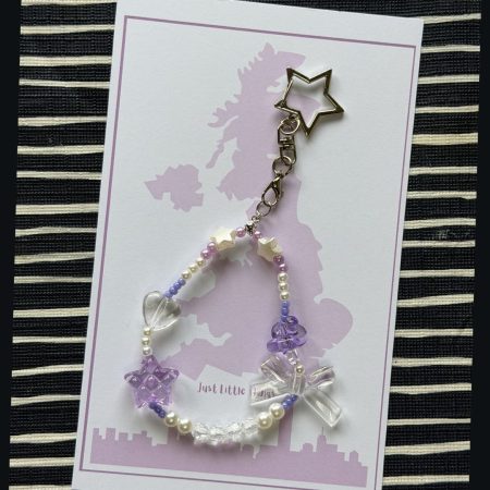 Beaded Phone Charm Keychain | Y2K Pastel Strap Bracelet