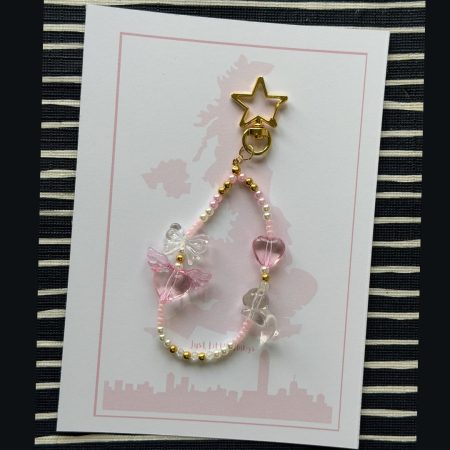 Beaded Phone Charm Keychain | Y2K Pastel Strap Bracelet