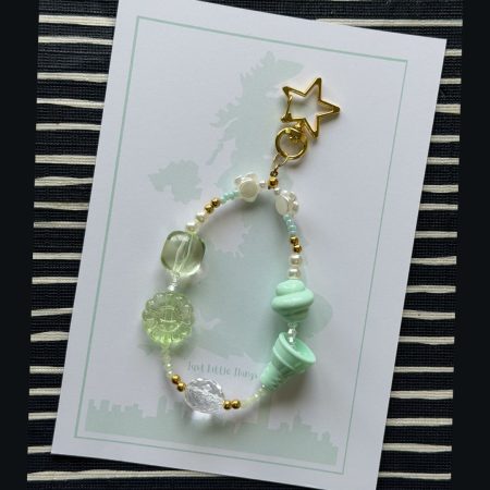 Beaded Phone Charm Keychain | Y2K Pastel Strap Bracelet