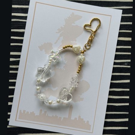 Beaded Phone Charm Keychain | Y2K Pastel Strap Bracelet