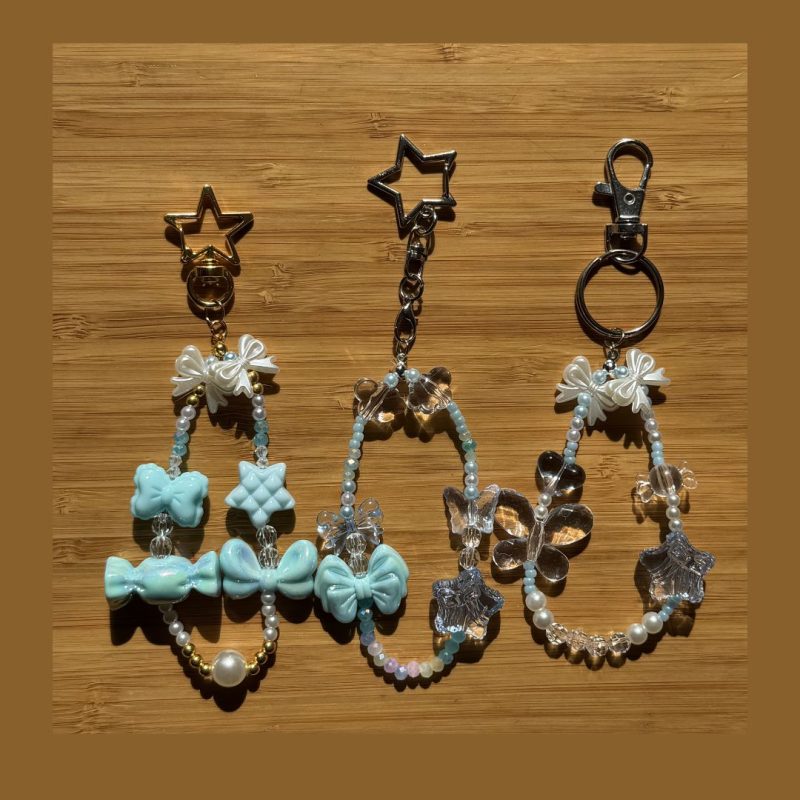 Beaded Phone Charm Keychain | Y2K Pastel Strap Bracelet