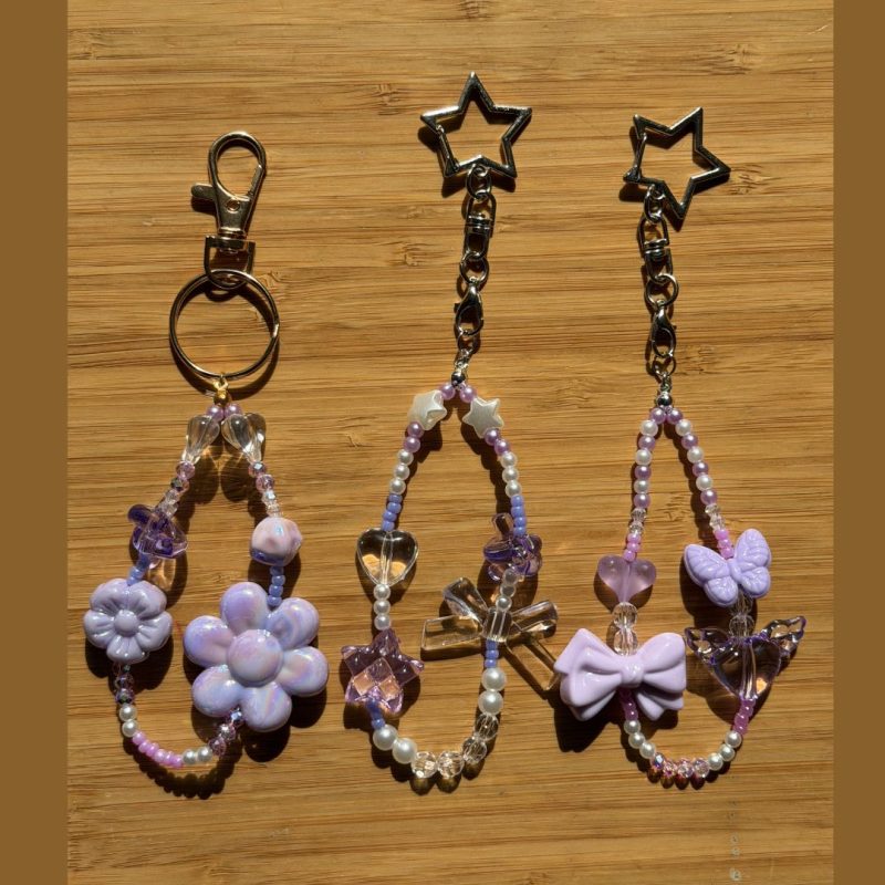 Beaded Phone Charm Keychain | Y2K Pastel Strap Bracelet