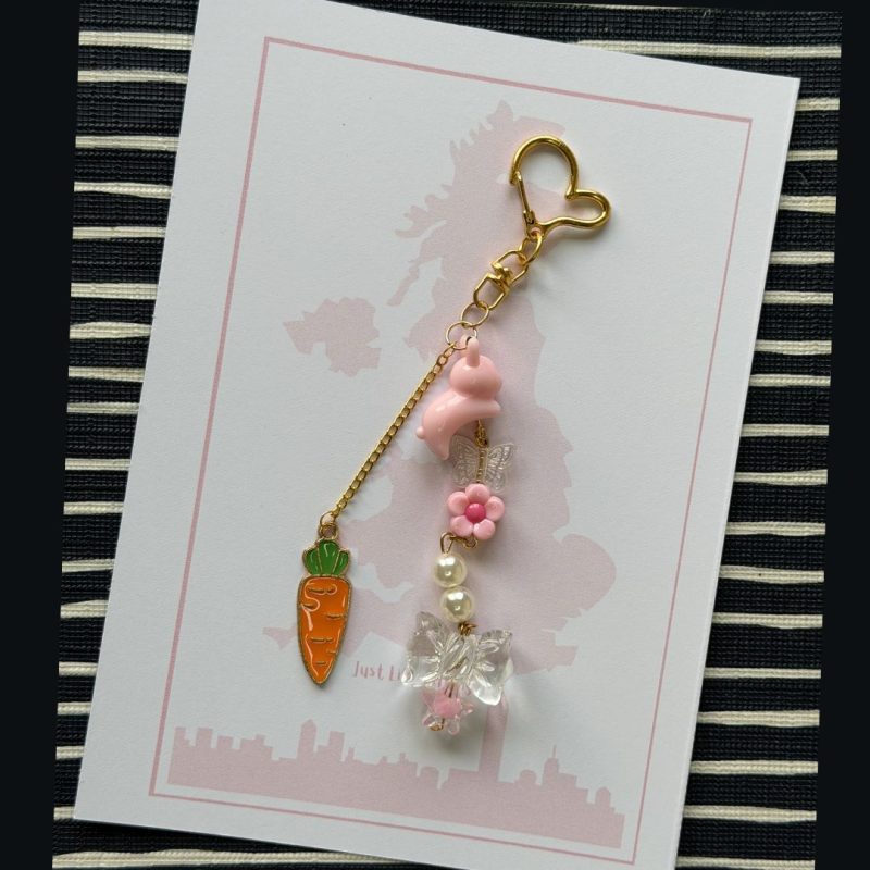 Beaded Phone Charm Keychain | Y2K Pastel Strap Bracelet