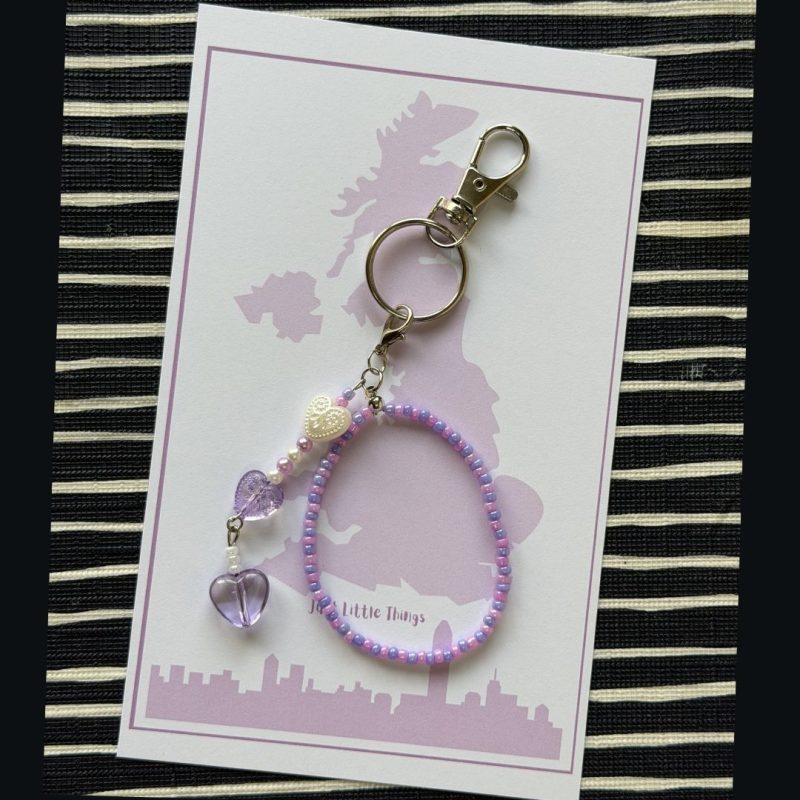 Beaded Phone Charm Keychain | Y2K Pastel Strap Bracelet