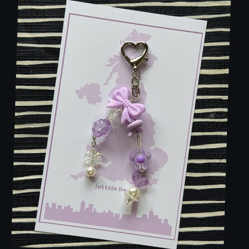 Beaded Phone Charm Keychain | Y2K Pastel Strap Bracelet