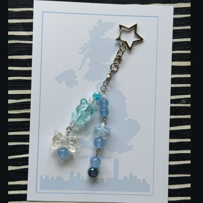 Beaded Phone Charm Keychain | Y2K Pastel Strap Bracelet