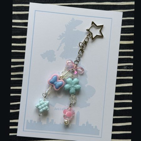 Beaded Phone Charm Keychain | Y2K Pastel Strap Bracelet