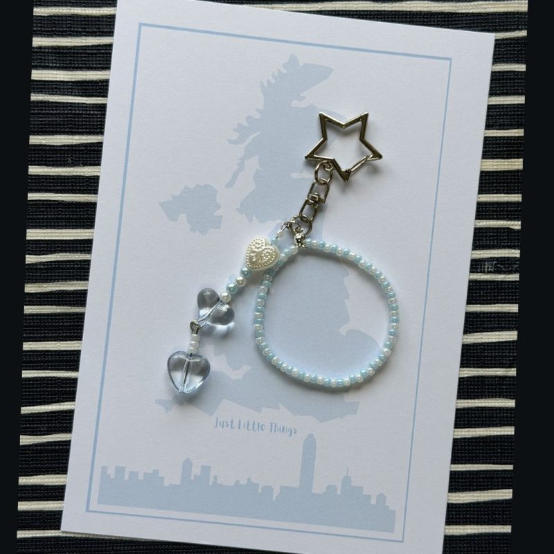 Beaded Phone Charm Keychain | Y2K Pastel Strap Bracelet