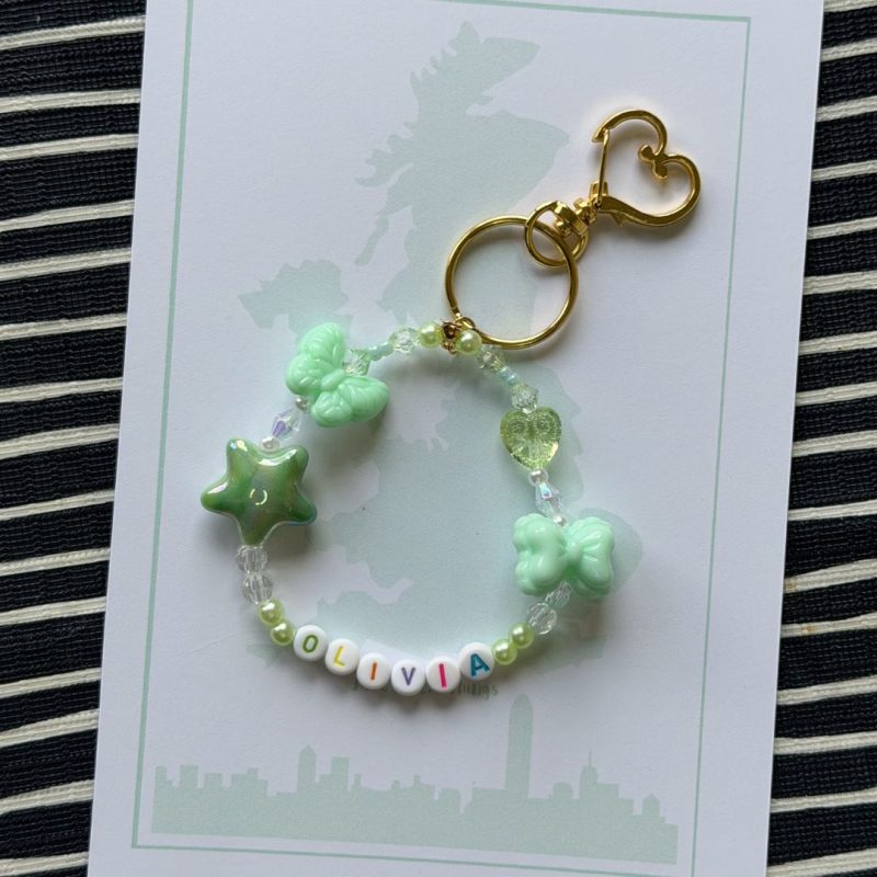 Personalised Beaded Name Phone Charm | Y2K Pastel Strap Bracelet
