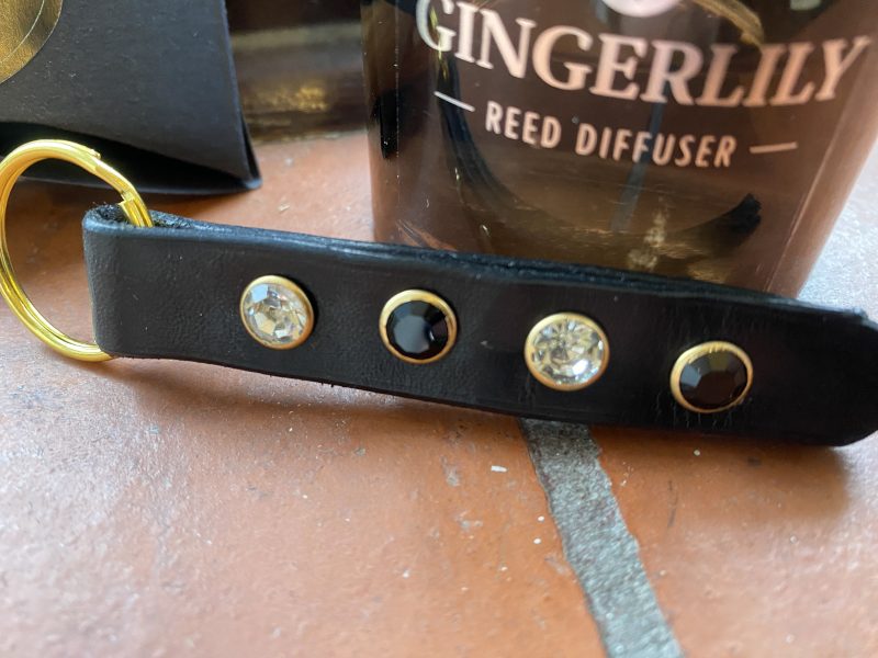 Keyring- Bespoke Handmade Italian leather with stunning crystals