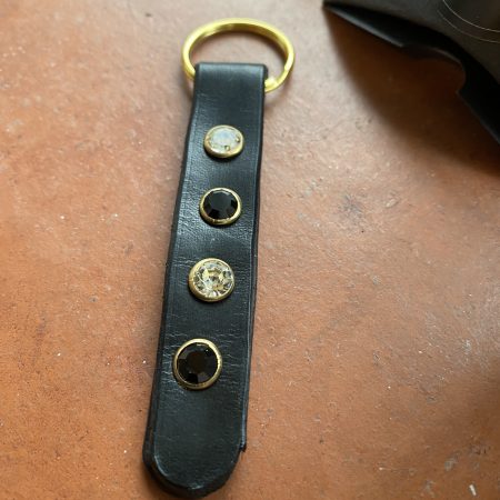 Keyring- Bespoke Handmade Italian leather with stunning crystals