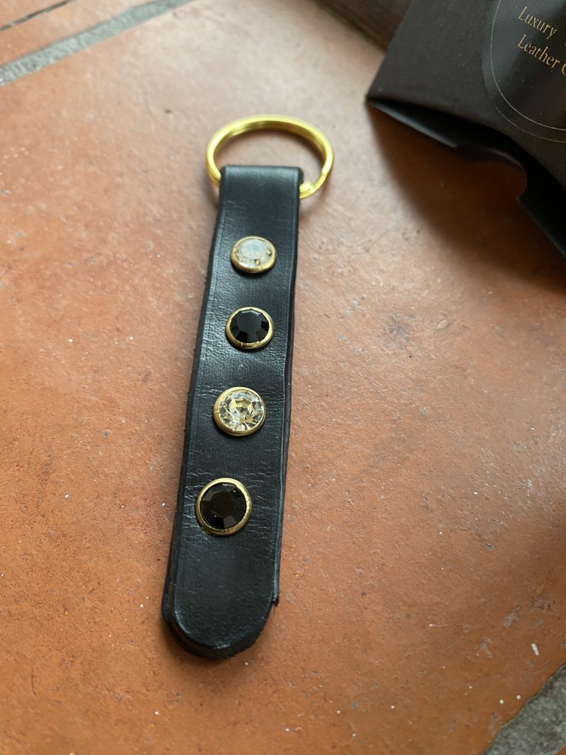 Keyring- Bespoke Handmade Italian leather with stunning crystals