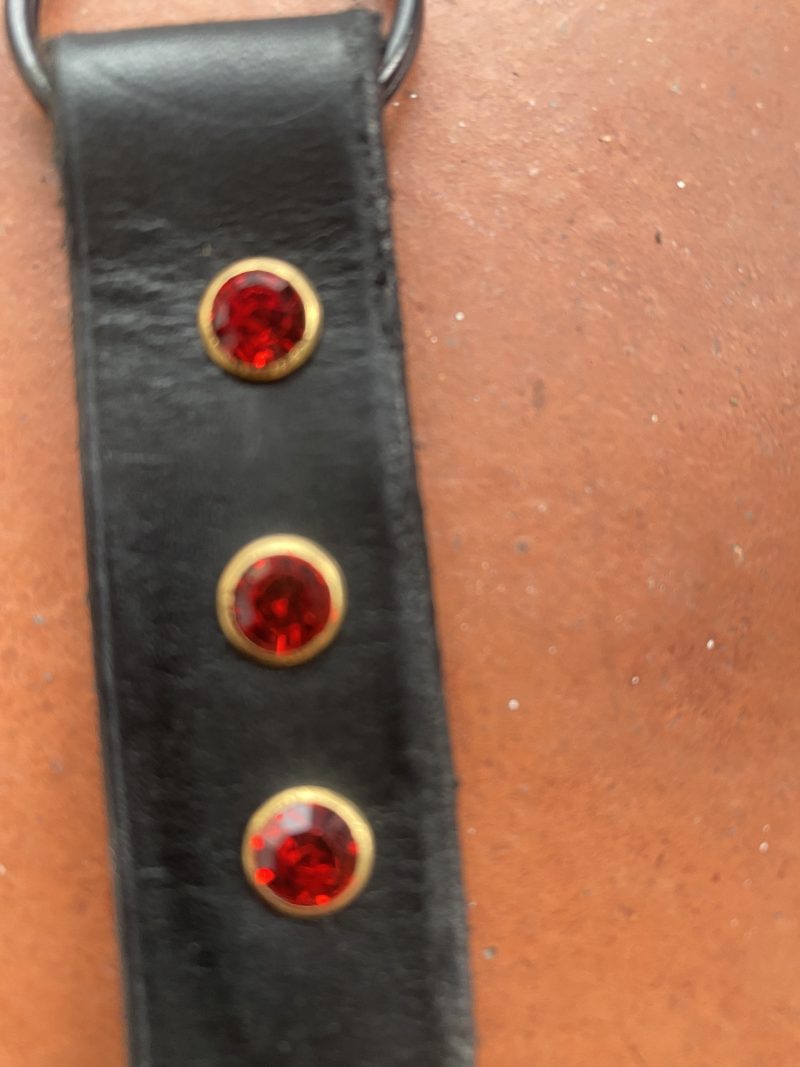 Keyring- Bespoke Handmade Italian leather with stunning red crystsls