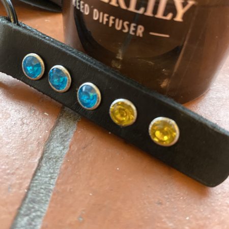 Keyring- Bespoke Handmade Italian leather with stunning Crystals