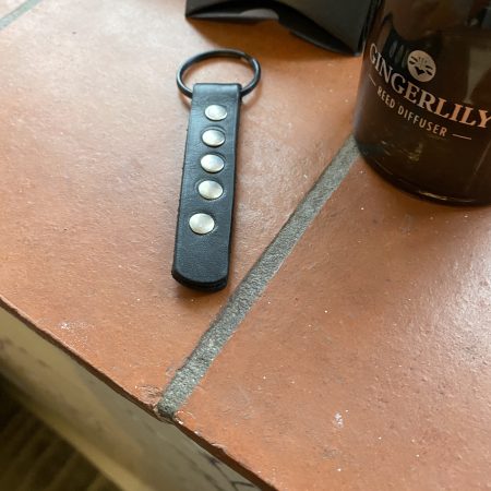 Keyring- Bespoke Handmade Italian leather with stunning Crystals