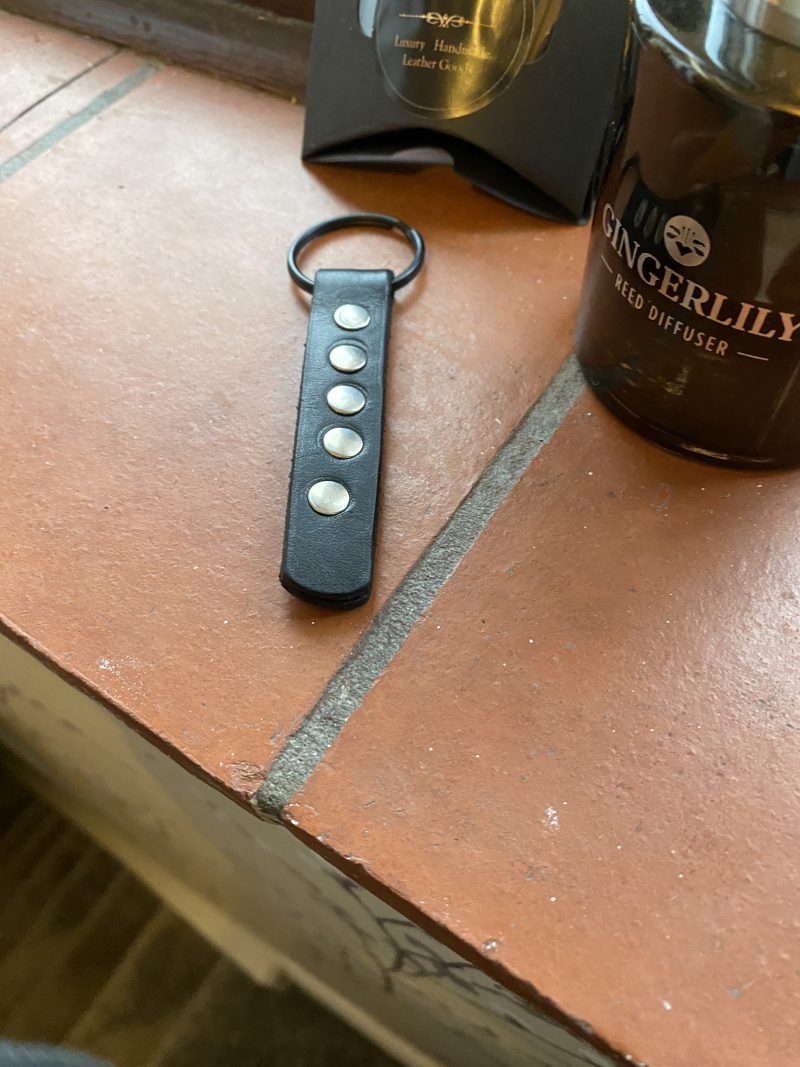 Keyring- Bespoke Handmade Italian leather with stunning Crystals