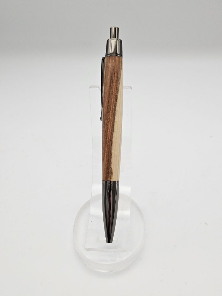 Handcrafted Athena Click Pen in Gunmetal Fittings and Yew Body