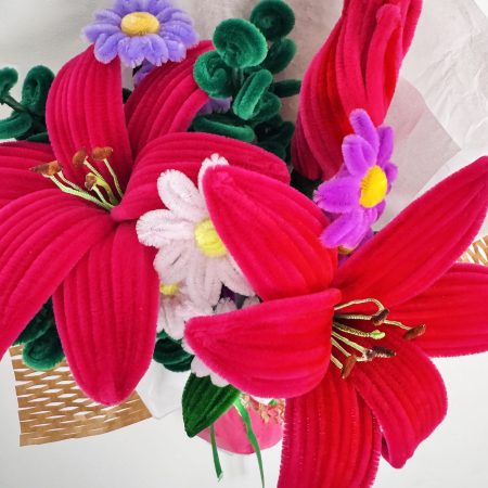 Electric pink - handmade flower bouquet