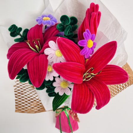 Electric pink - handmade flower bouquet