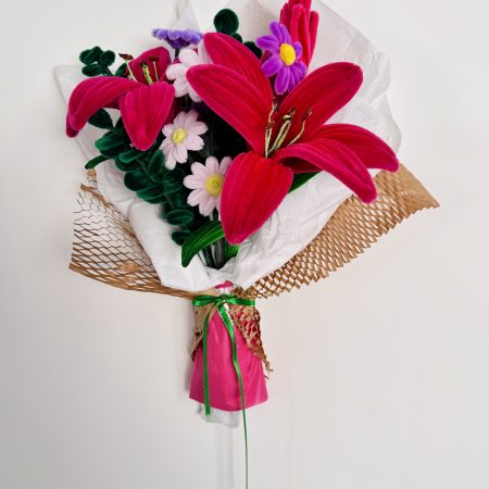 Electric pink - handmade flower bouquet