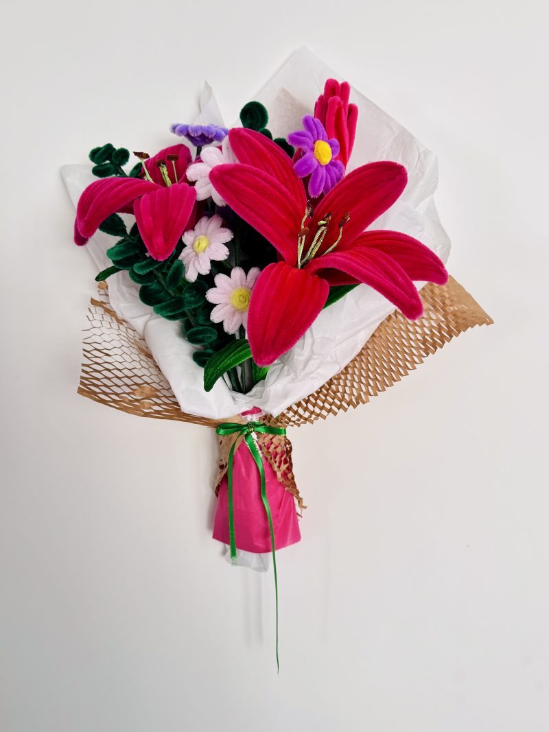 Electric pink - handmade flower bouquet