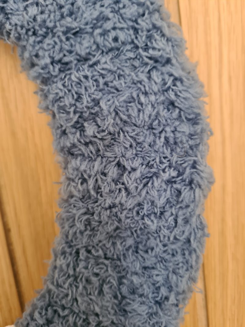 Cornflower blue yarn wrapped wreath