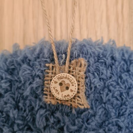 Cornflower blue yarn wrapped wreath