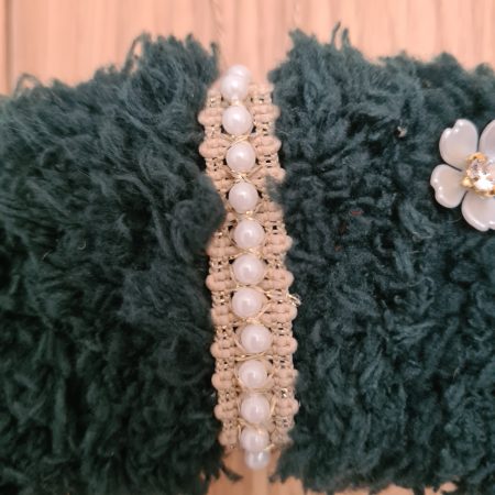 Dark green yarn wrapped wreath