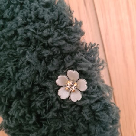 Dark green yarn wrapped wreath