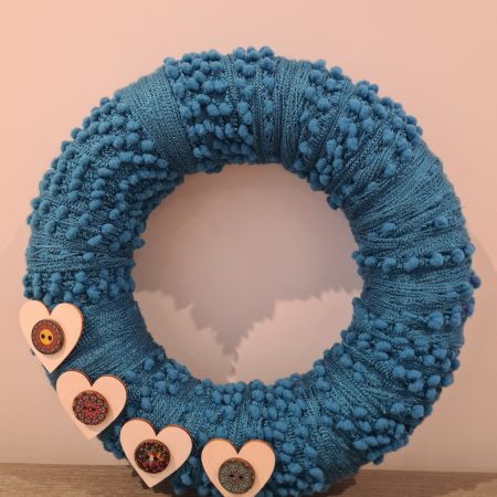 Bobbly yarn wrapped wreath