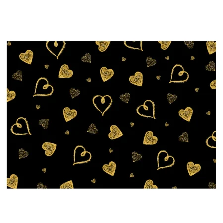 Gold Hearts Gift Wrap