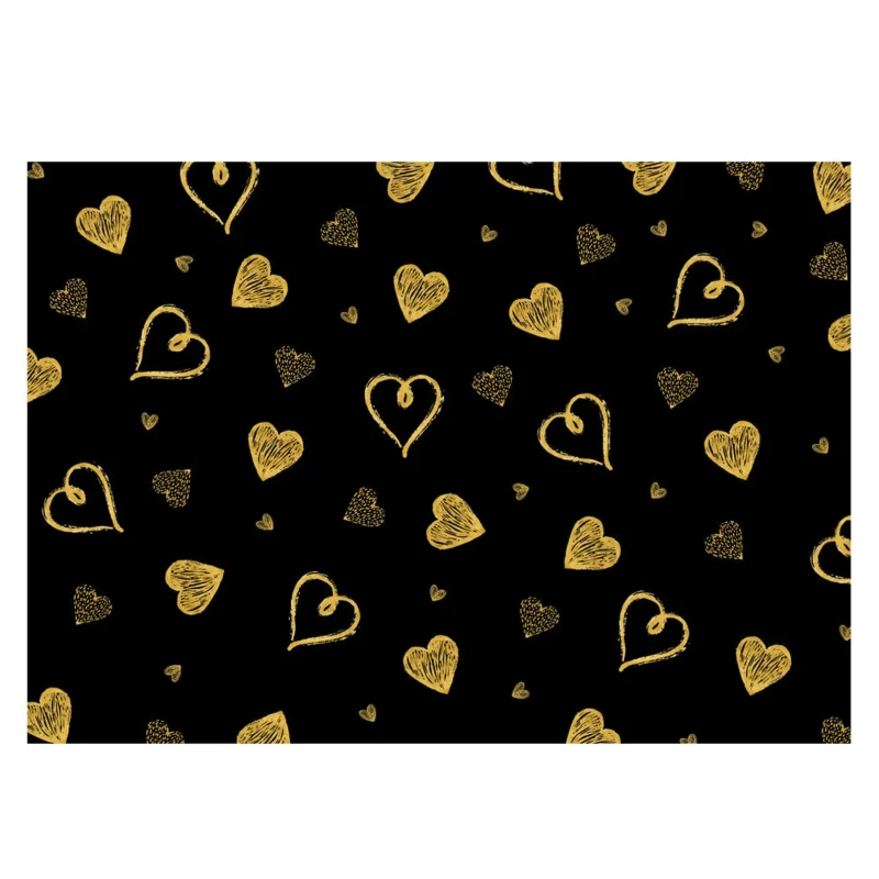 Gold Hearts Gift Wrap