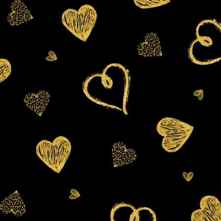 Gold Hearts Gift Wrap