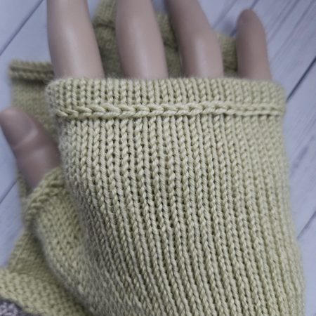 Handknitted luxury fingerless mitts.