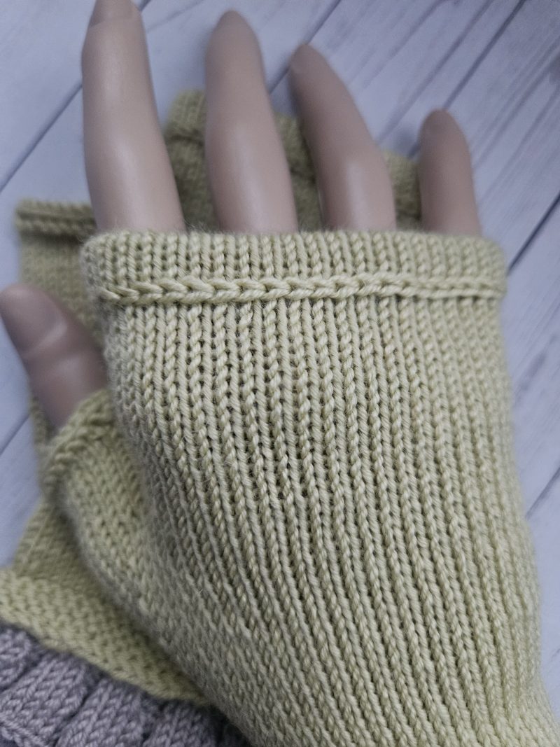 Handknitted luxury fingerless mitts.