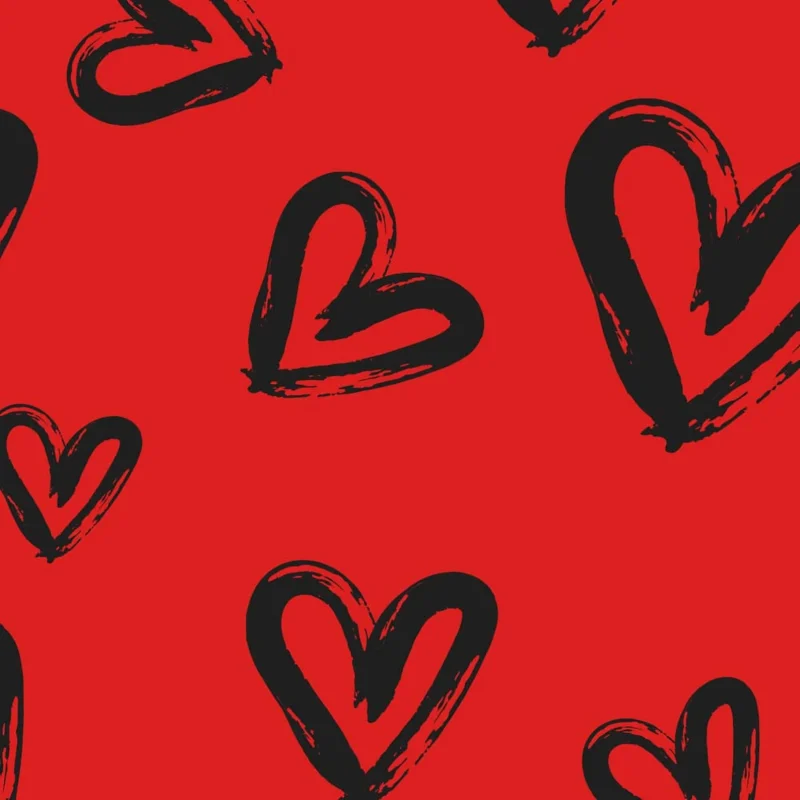Black Hearts Gift Wrap