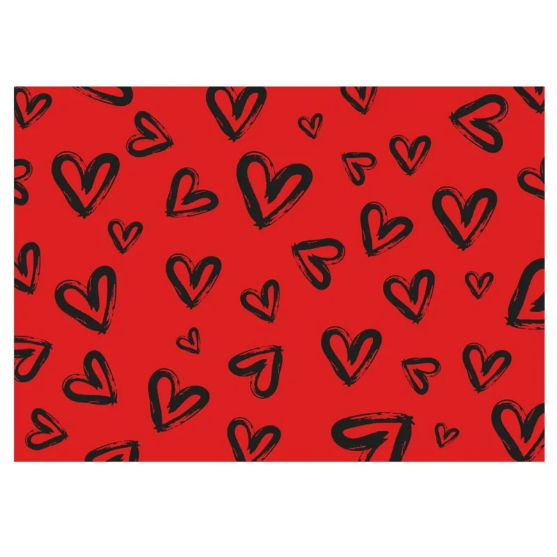 Black Hearts Gift Wrap