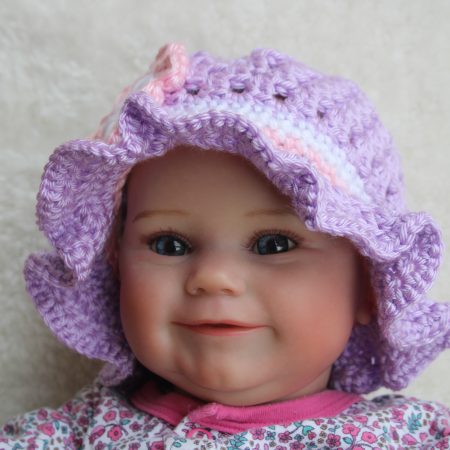 Crochet Summer Hat for a Baby Girl with a Ruffle Brim