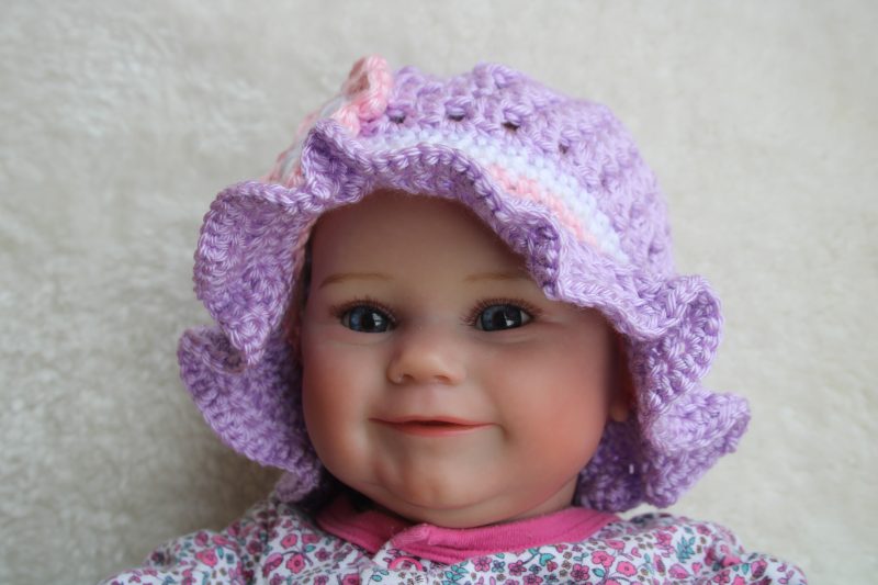 Crochet Summer Hat for a Baby Girl with a Ruffle Brim