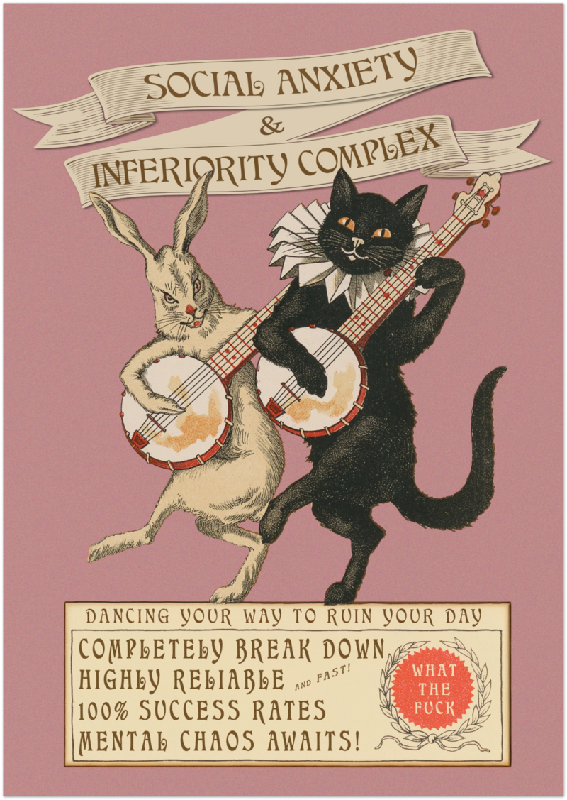 Social Anxiety Illustration Posters - A2 Assorted Colours