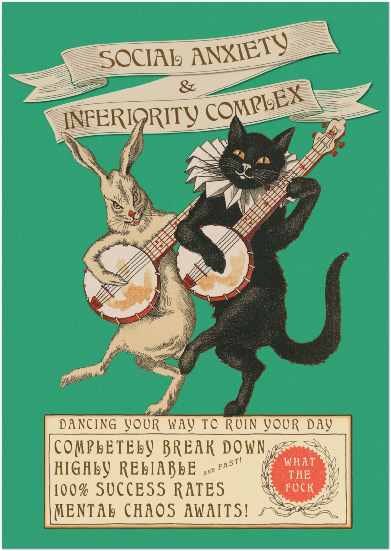 Social Anxiety Illustration Posters - A2 Assorted Colours