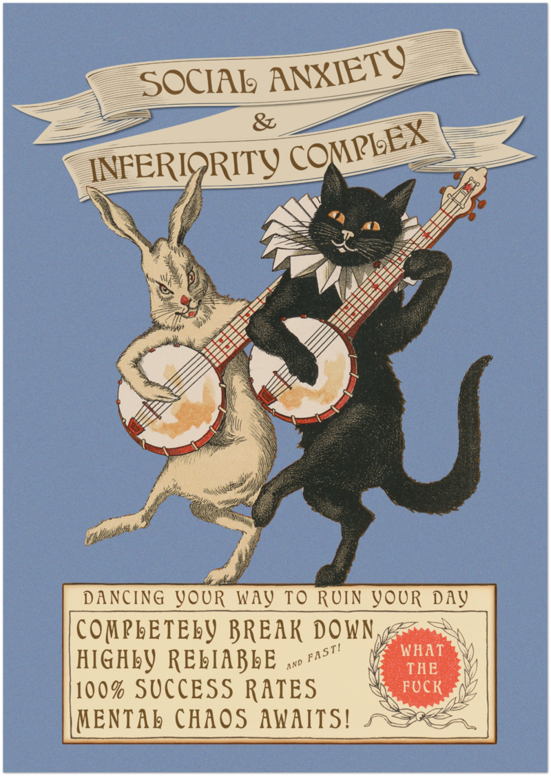 Social Anxiety Illustration Posters - A2 Assorted Colours