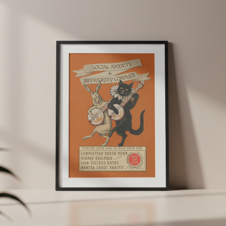 Social Anxiety Limited Edition Orange Art Print