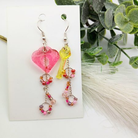 Quirky Key to my heart earrings