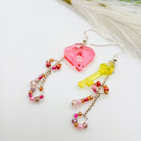Quirky Key to my heart earrings
