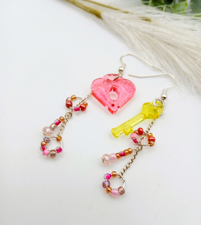 Quirky Key to my heart earrings
